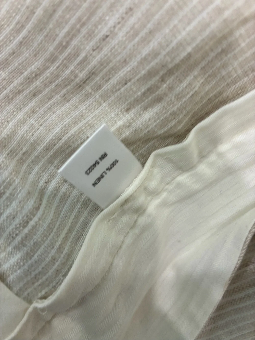 Women’s Beige Striped Dress linen Pants Banana Republic Jackson fit 14S NWT